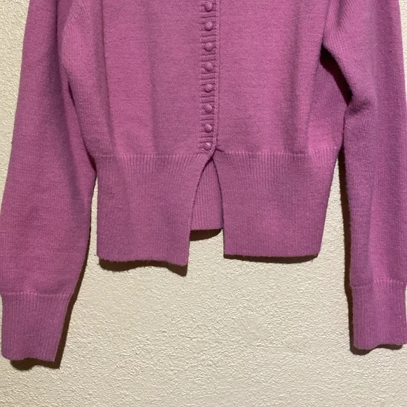 Cider Sweater Cardigan L Pink Stretchy Long Sleeve Buttons Acrylic Polyester - Picture 2 of 15
